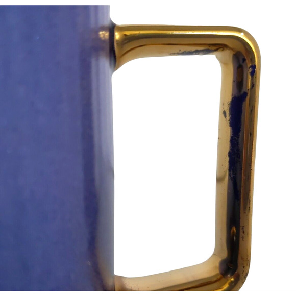 Evil Eye Coffee Tea Cup Mug Blue Iridescent with Gold Detail Ceramic - Picture 3 of 9